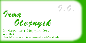 irma olejnyik business card